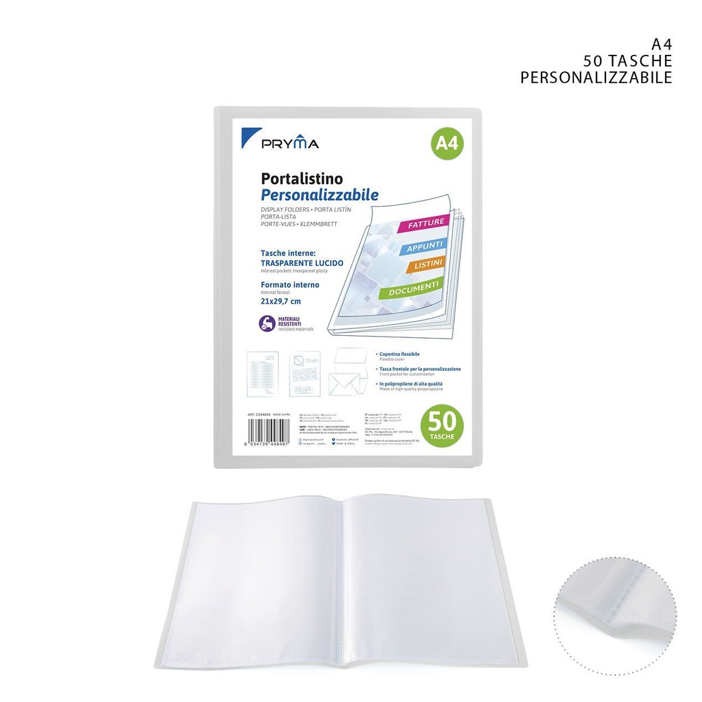 Carpeta flexible con portada reemplazable A4 50 páginas - Artículos de oficina