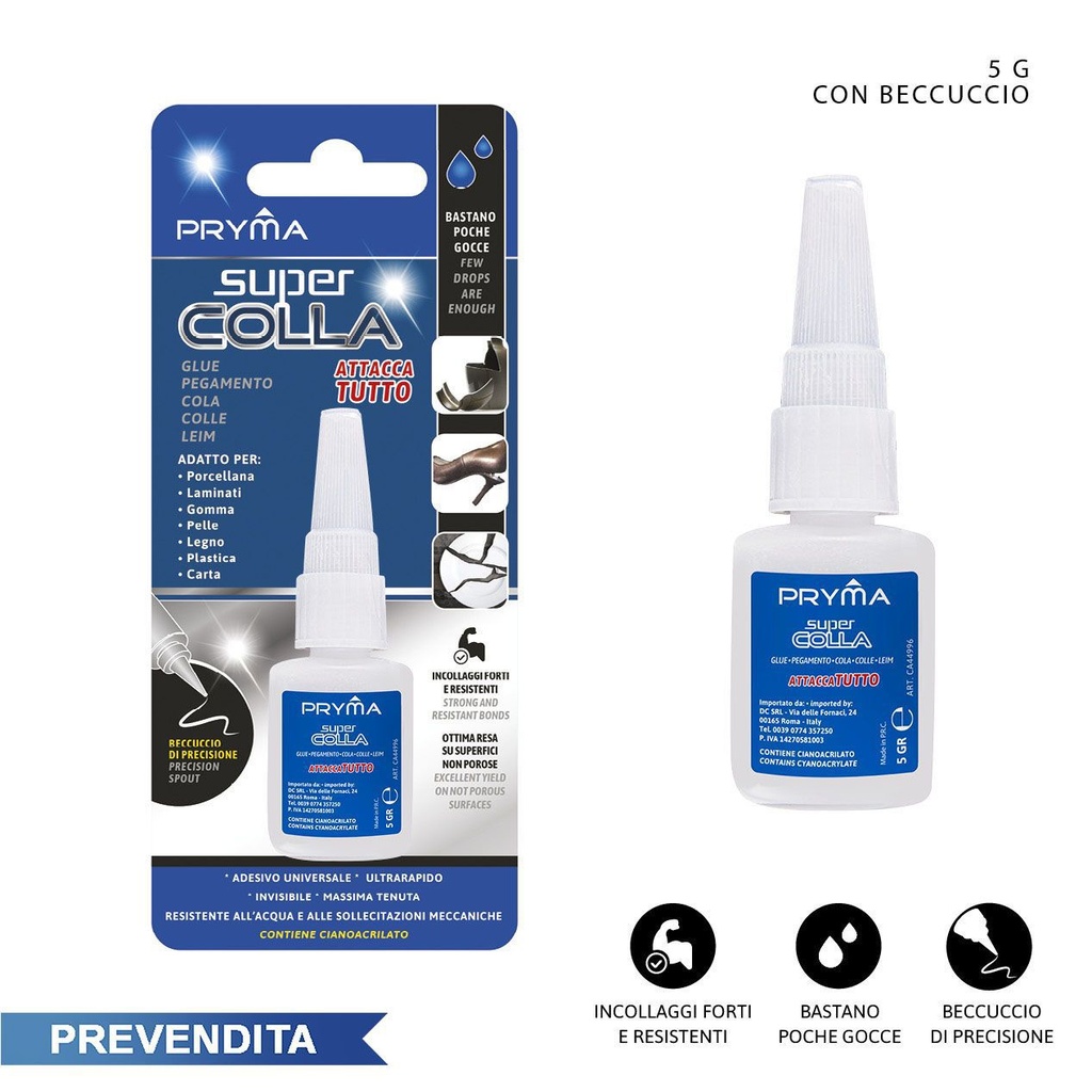 Super cola 5 g - Adhesivo instantáneo multipropósito