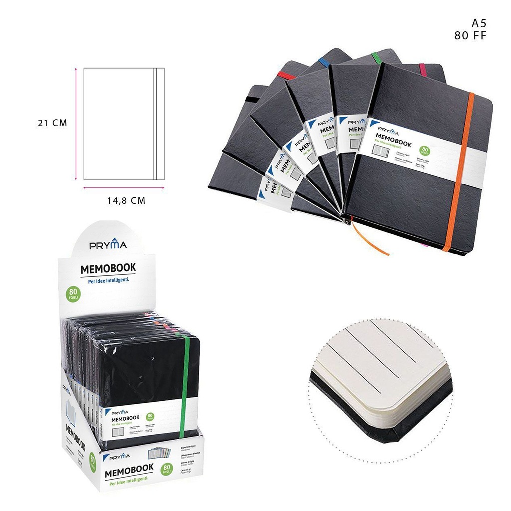 Libreta tapa dura A5 80 hojas 70g - Cuaderno escolar