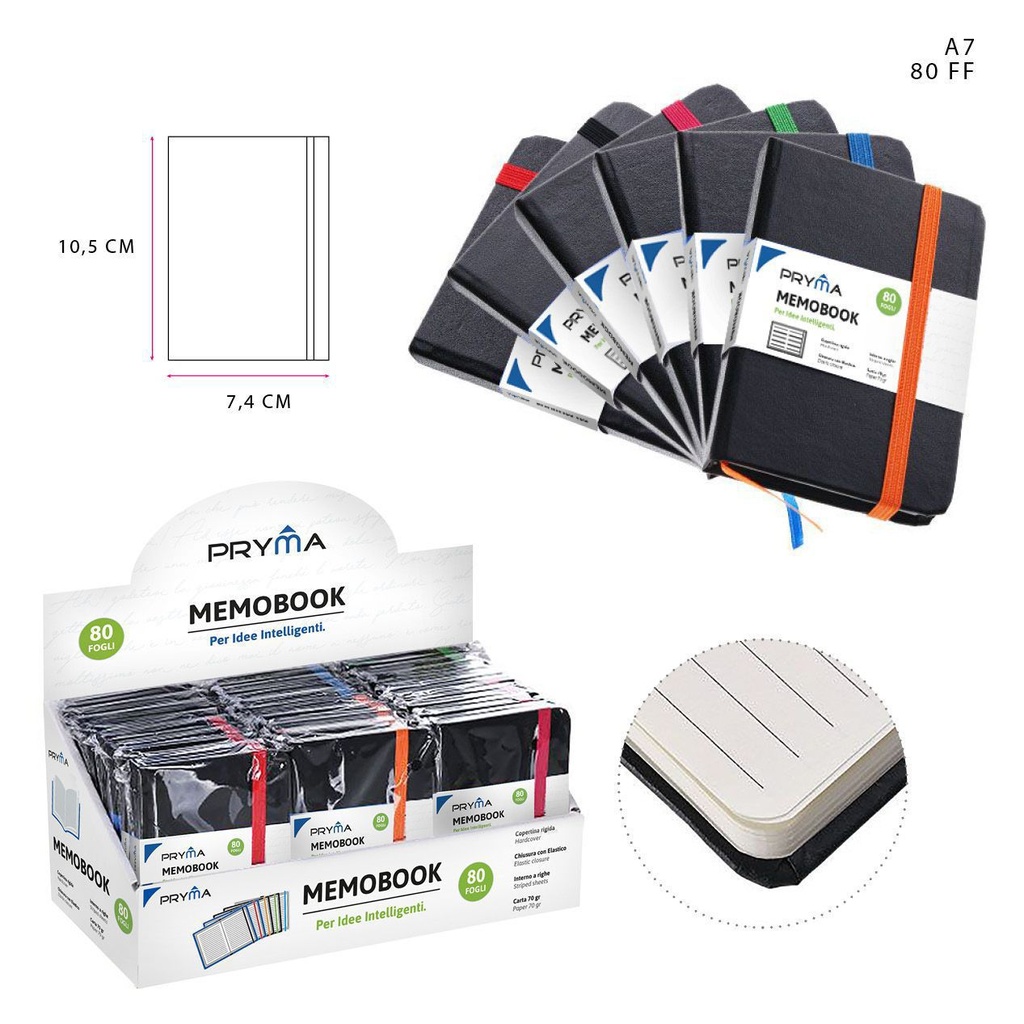 Libreta tapa dura A7 80 hojas 70g - Cuadernos y papelería