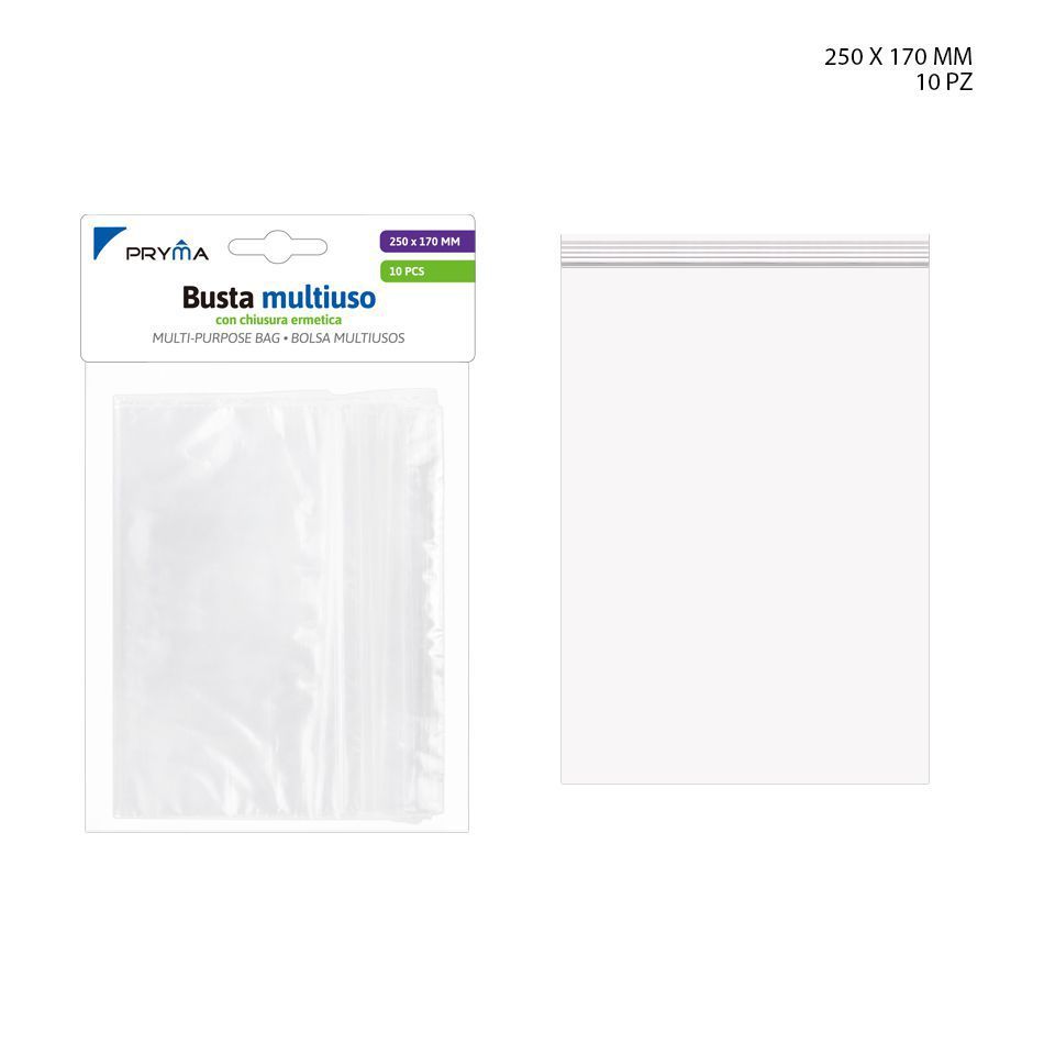 Bolsa multiuso cierre hermético 170x250mm 10pz - Organización y almacenamiento