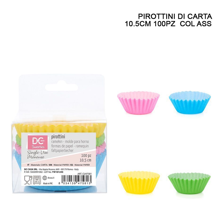 Moldes de papel para magdalenas 10.5CM 100PZ - Utensilios de repostería
