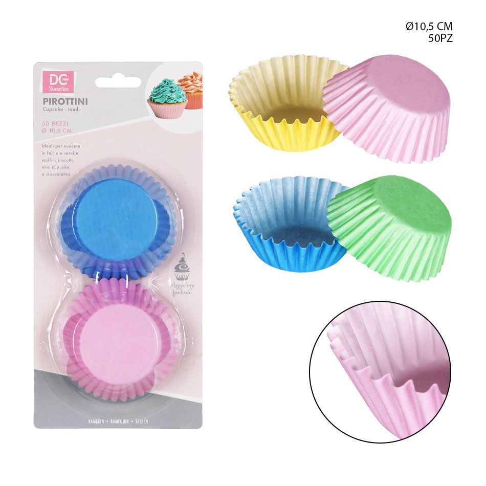 Moldes de papel para magdalenas 10.5cm 50pz - Utensilios de repostería
