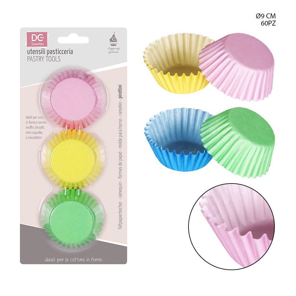 Moldes de papel para magdalenas 9CM 60PZ - Utensilios para hornear