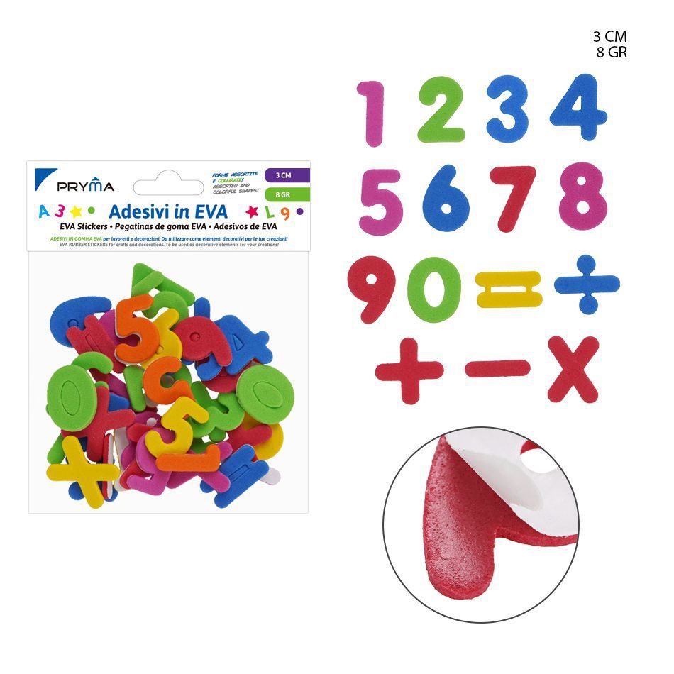  stickers numéricos de EVA, 3 cm - Artículos para manualidades