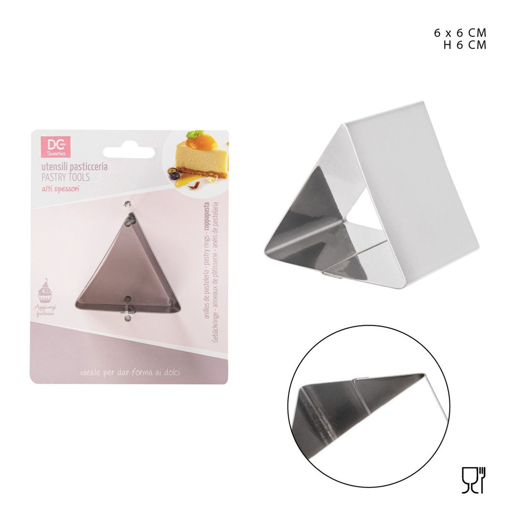 Molde triangular de acero inoxidable 6X6X6CM - Artículos de repostería
