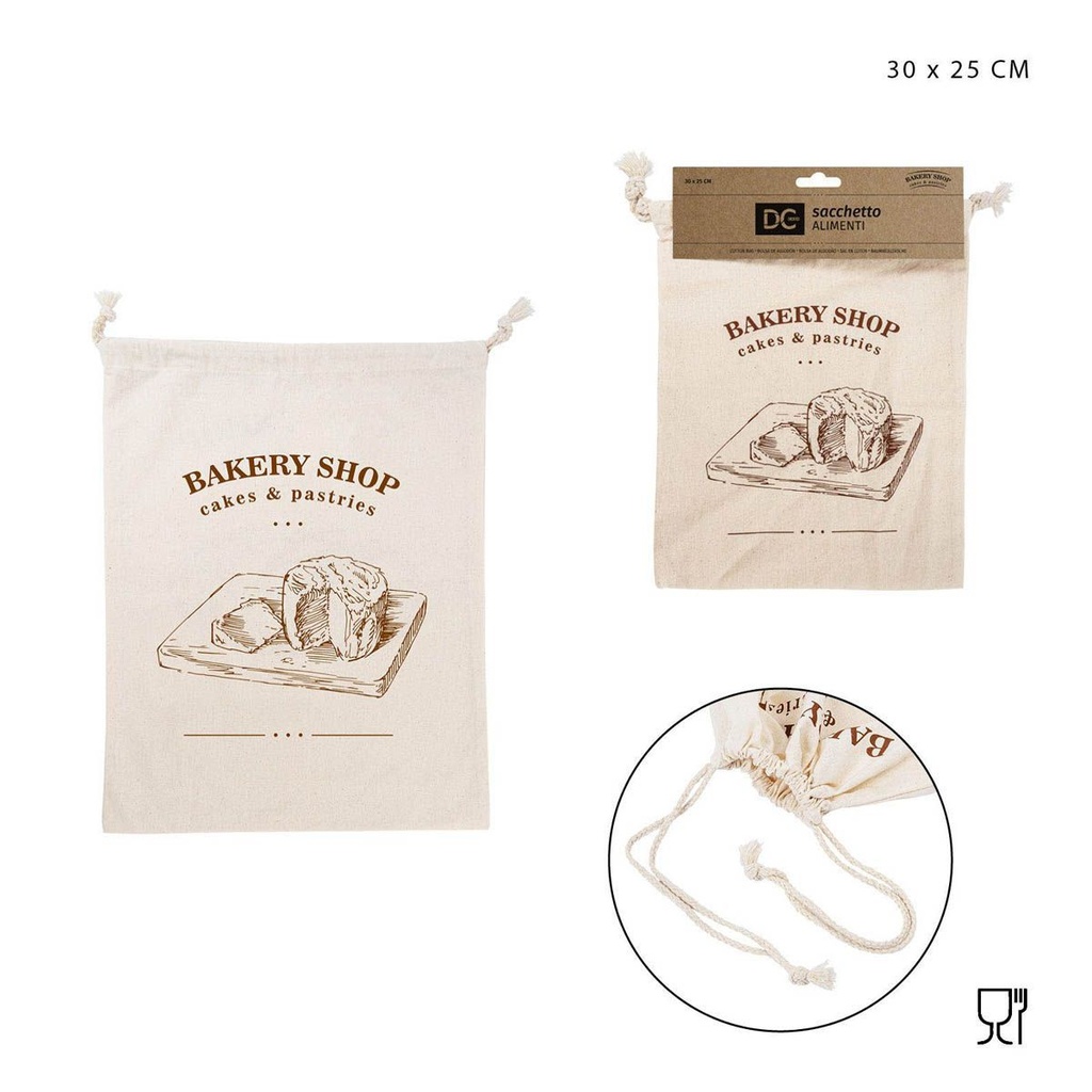 Bolsa de alimentos de algodón 30x25cm - Accesorios de cocina
