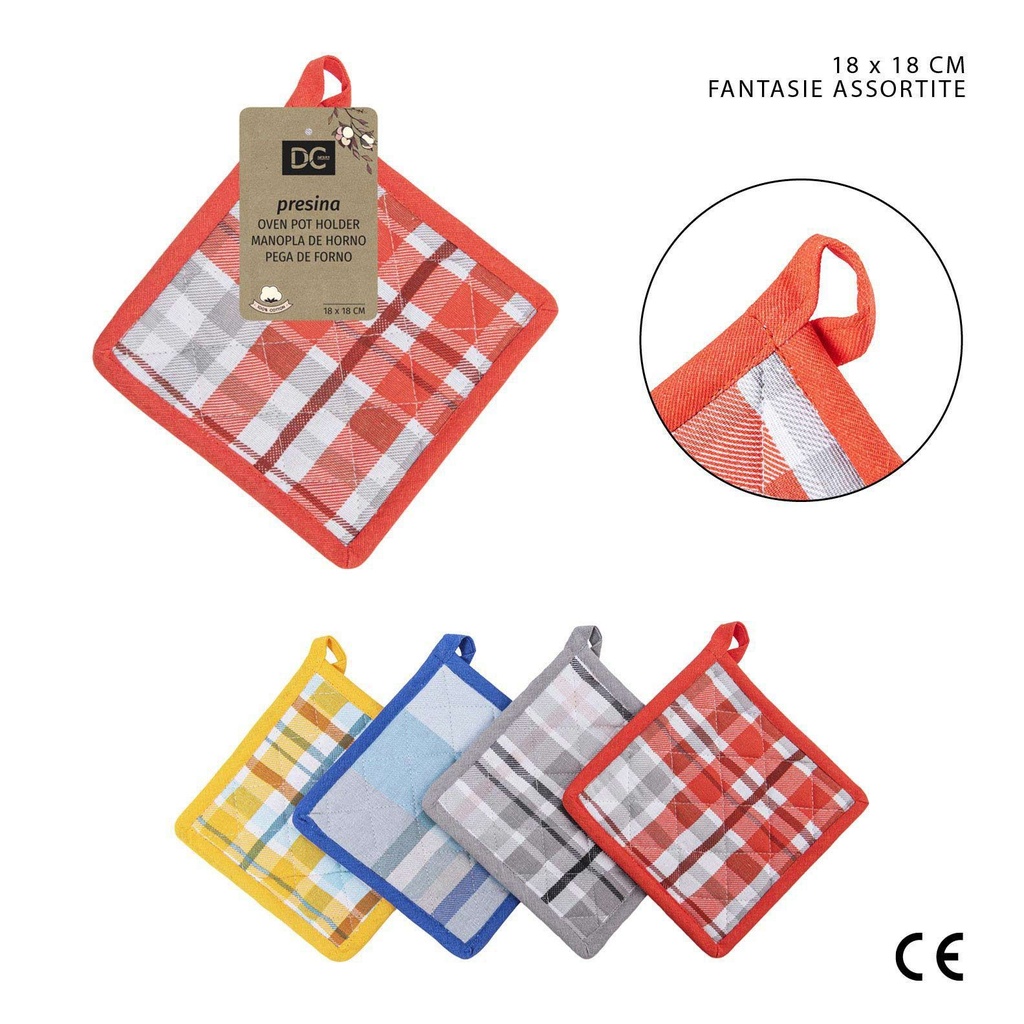 Agarrador de cocina cuadrado con rayas 18x18CM - Accesorios de cocina