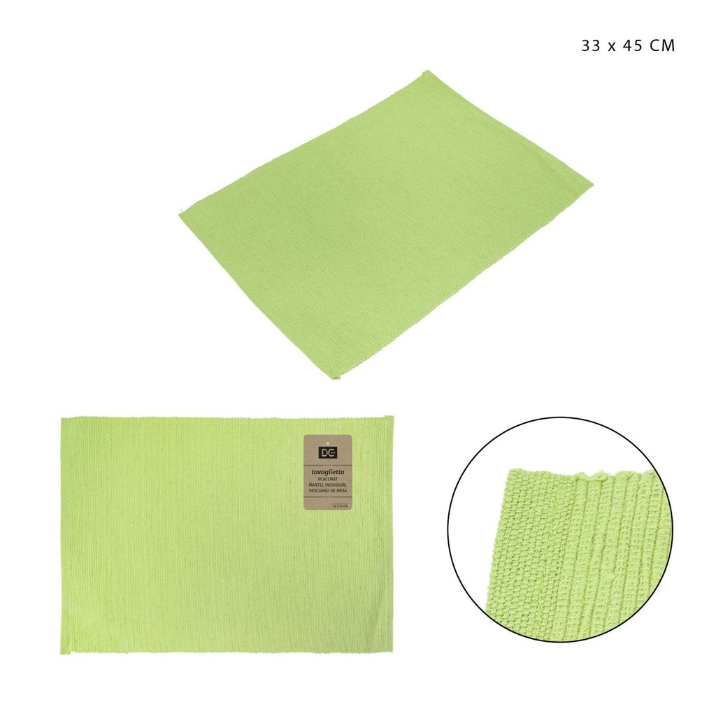 Salvamanteles de algodón verde 33x45 cm - Accesorios de mesa y cocina