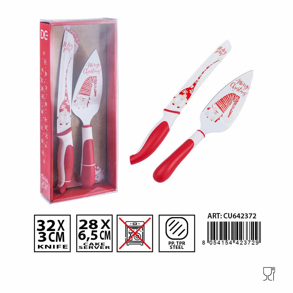 Set de cuchillos para pasteles navideños - Utensilios de cocina