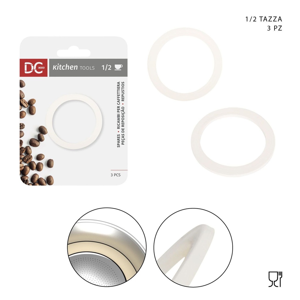 Juntas para cafetera de 1 taza (3 pcs) - Accesorios para cafeteras