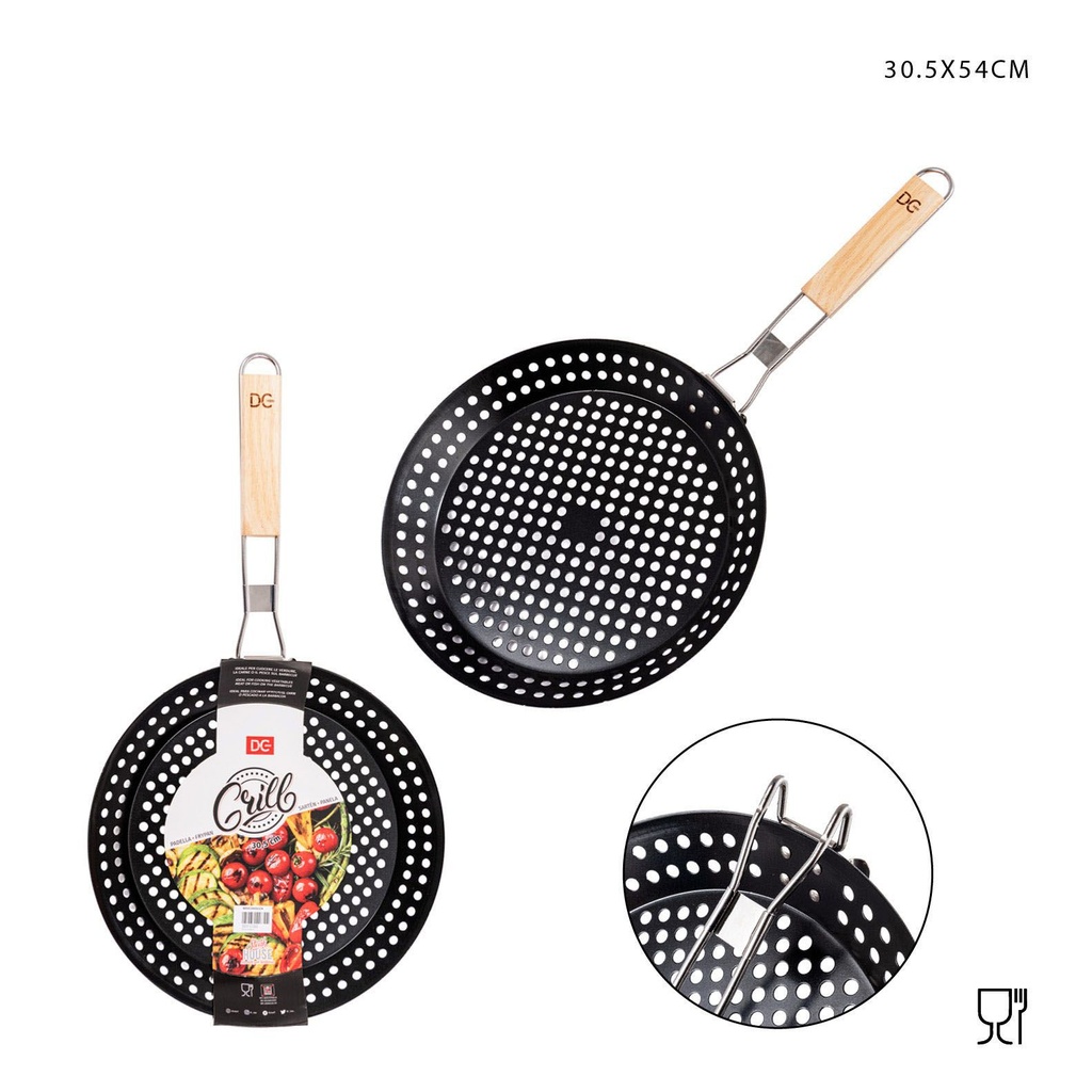 Sartén perforada BBQ 30.5x54cm - Utensilios de cocina