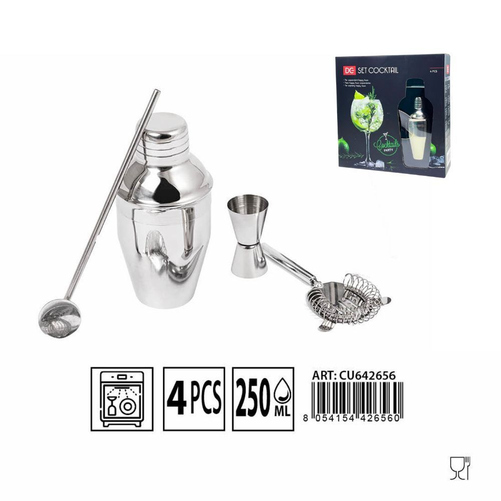 Set de coctel de 250ml 4 piezas - Utensilios para cocteles