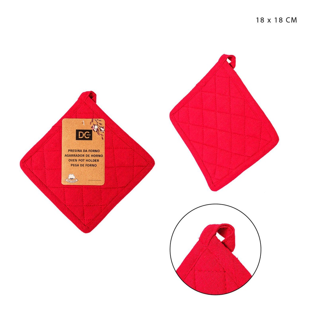 Agarrador de cocina cuadrado rojo 18x18CM - Accesorios de cocina