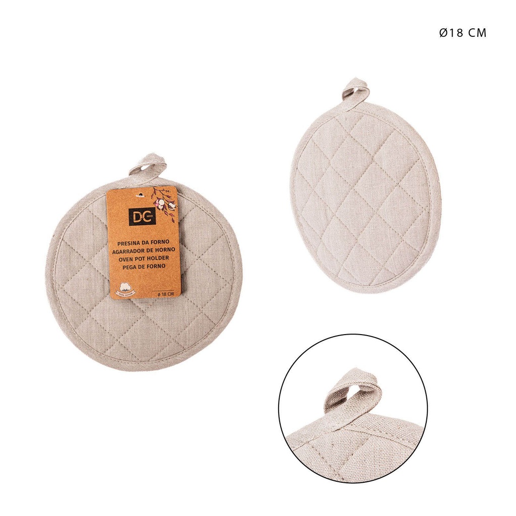 Agarrador de cocina redondo gris 18CM - Accesorios de cocina