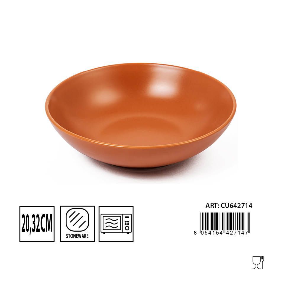 Plato hondo caramelo 20,32 cm - Cerámica 