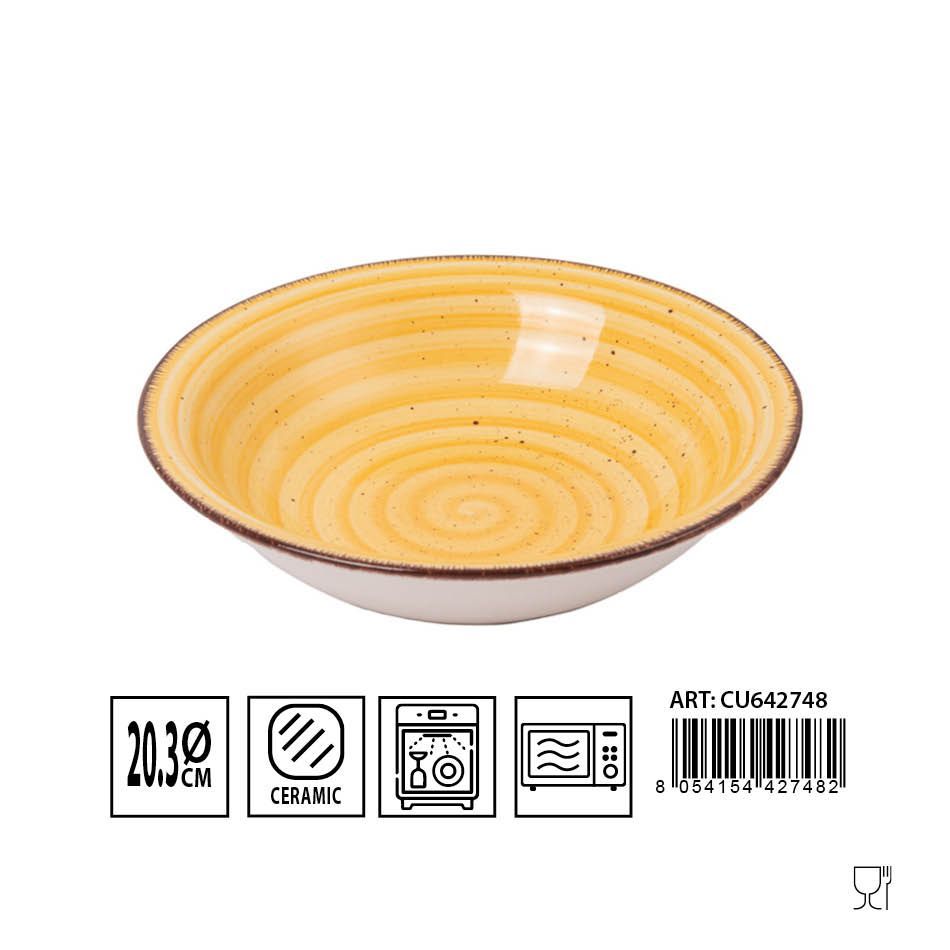 Plato hondo amarillo 20.3 cm - Cerámica y utensilios de mesa