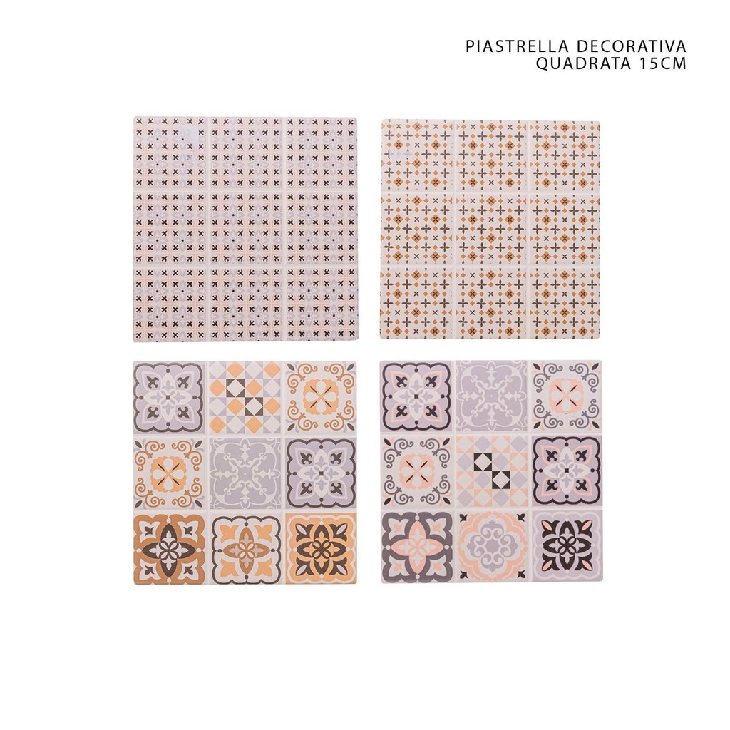 Tejas decorativas cuadradas 15x15cm 4 decoraciones para cocina
