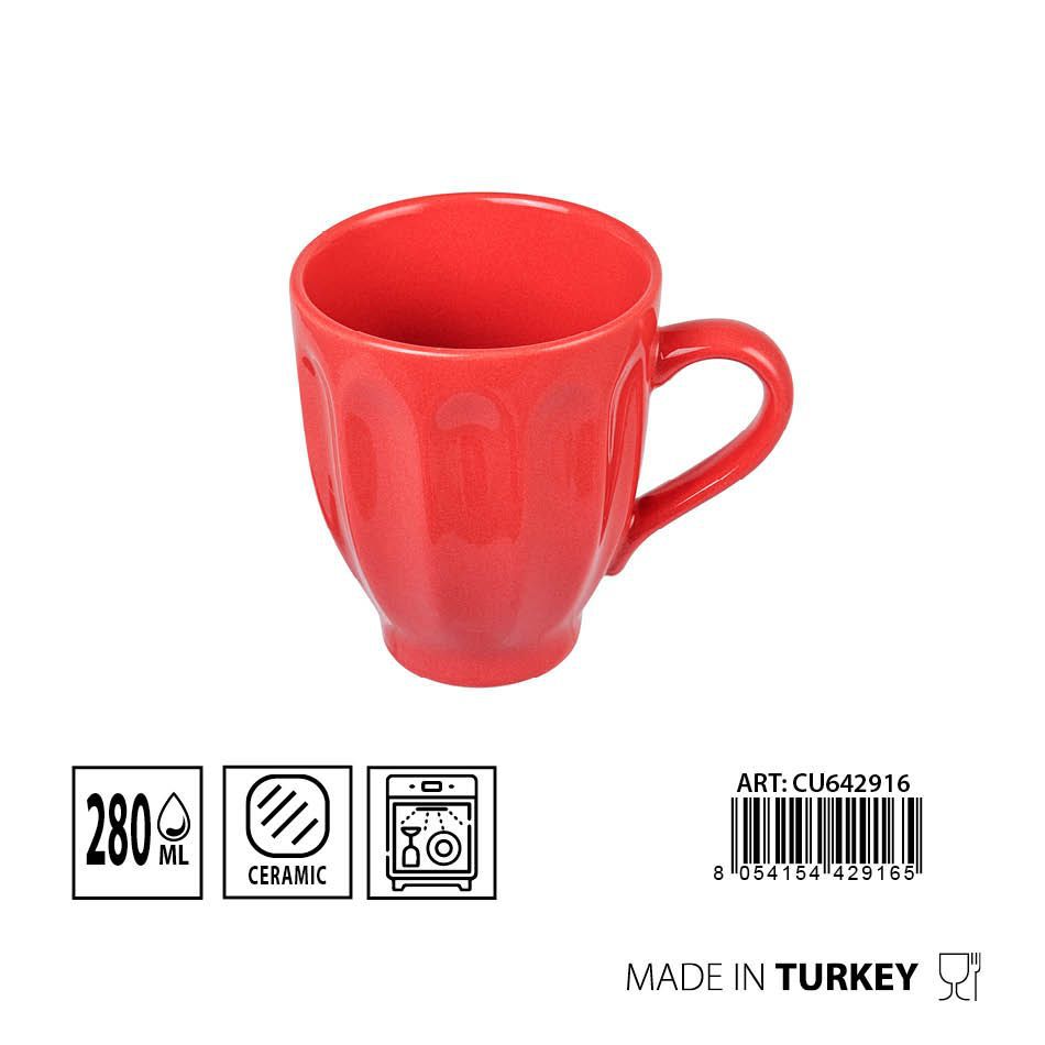 Taza Badem coral 280 ml - Cerámica para café
