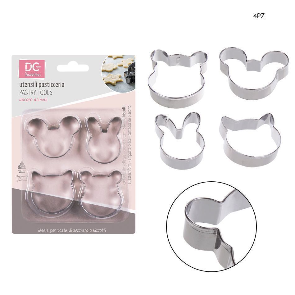 Molde de animales 4 pcs de acero inoxidable - Utensilios de repostería