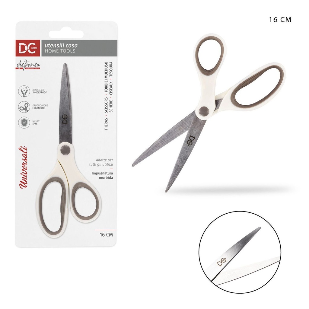 Tijeras multuso bicolor 16 cm - Herramientas de cocina y manualidades