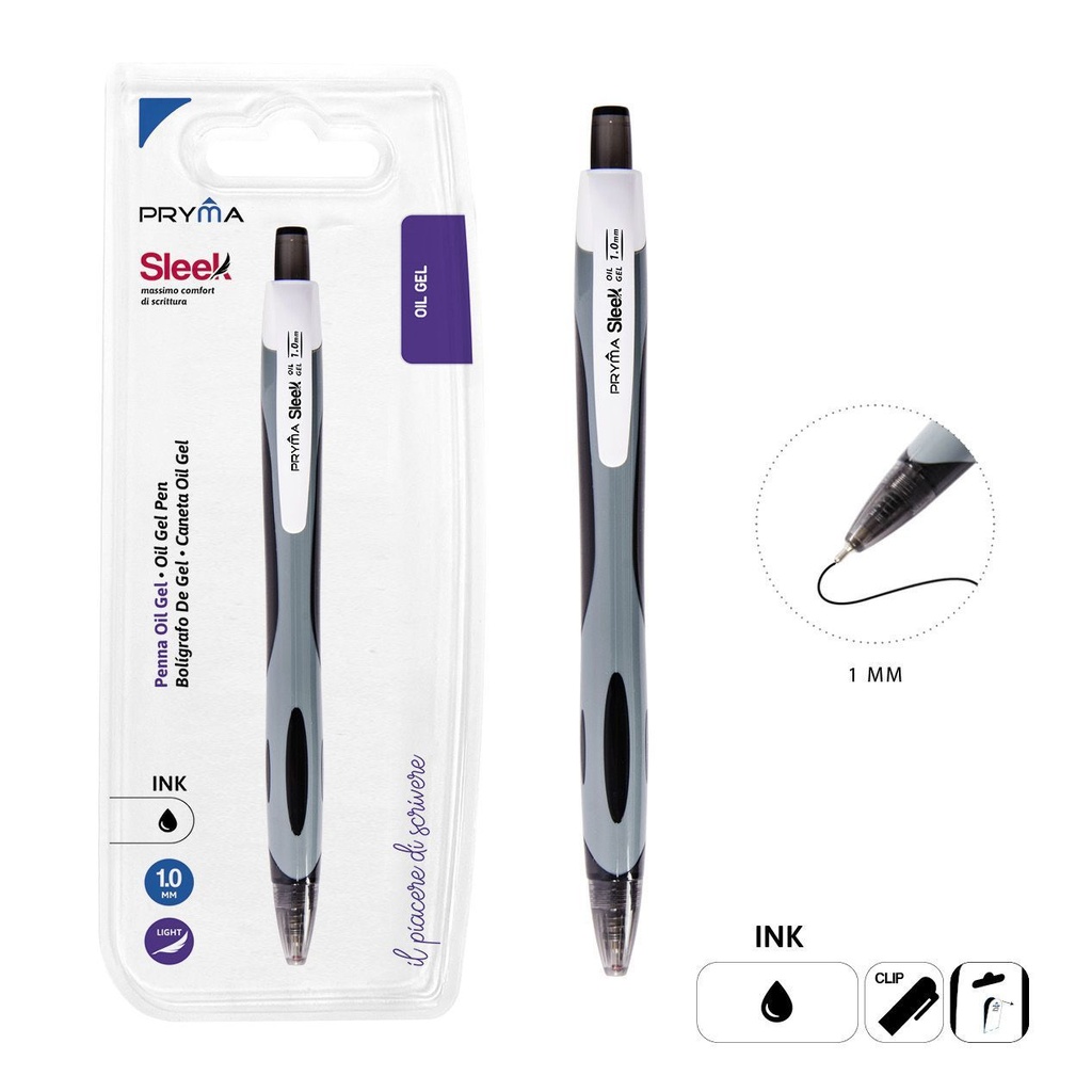 Bolígrafo de clic de gel 1.0 mm negro - Herramientas de escritura