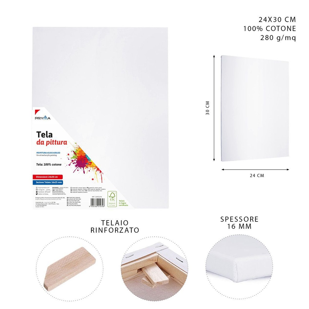  lienzo 24X30X1.6CM - Materiales de arte