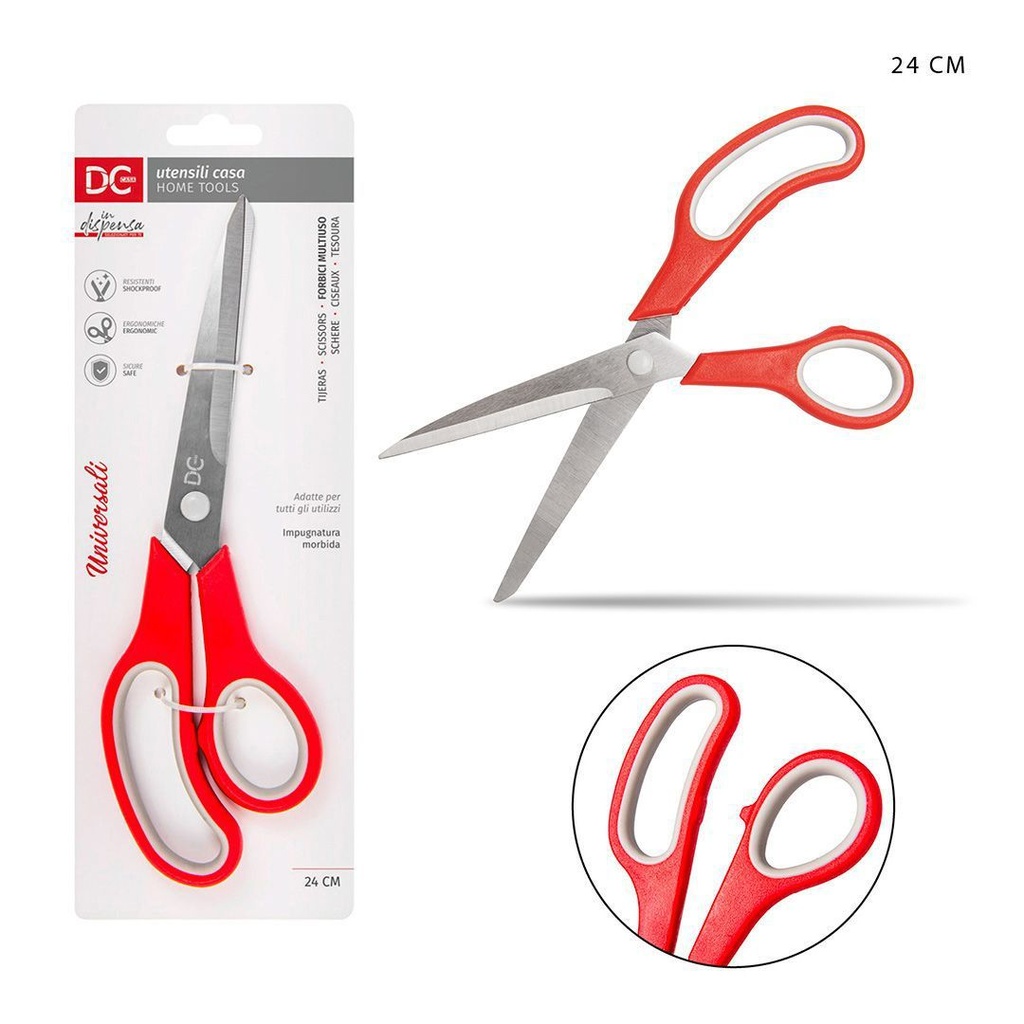 Tijeras de uso múltiple 24 cm rojo/gris - Utensilios de cocina