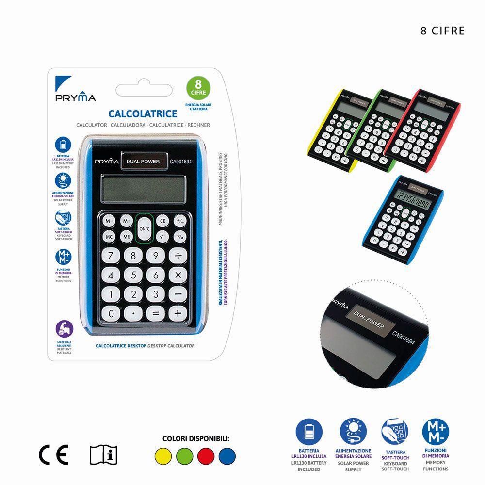 Calculadora de 8 dígitos 118x70x10mm - Papelería