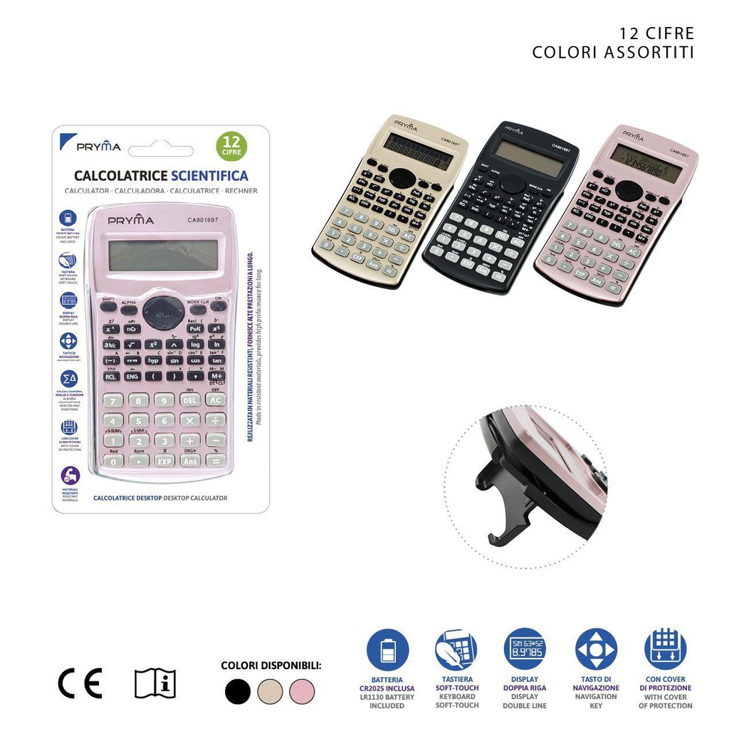 Calculadora científica 12 dígitos 160x80x11 mm - Material escolar