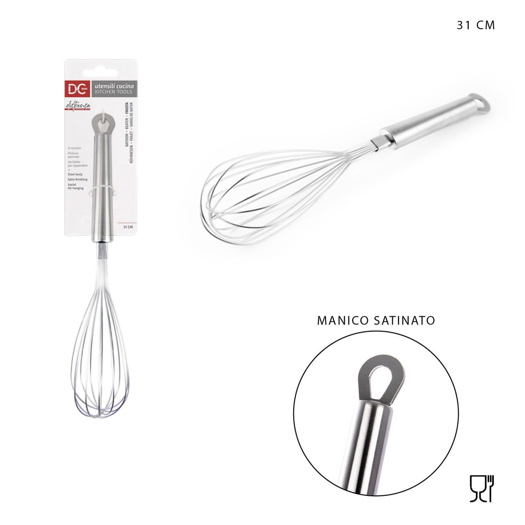 Batidora de acero inoxidable 31x6.5 cm - Utensilios de cocina