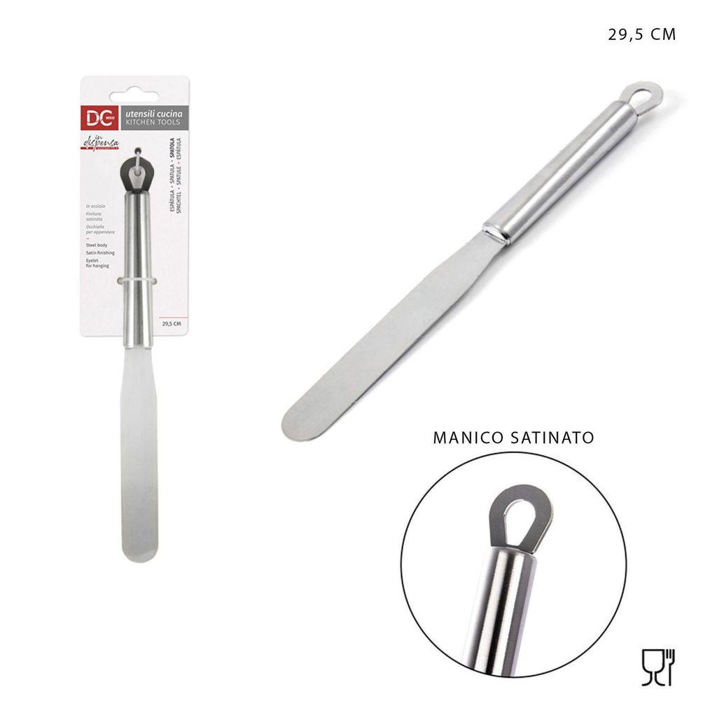 ESPATULA RECTANGULAR DE ACERO INOXIDABLE 29.5X2.5 CM - Utensilios de cocina