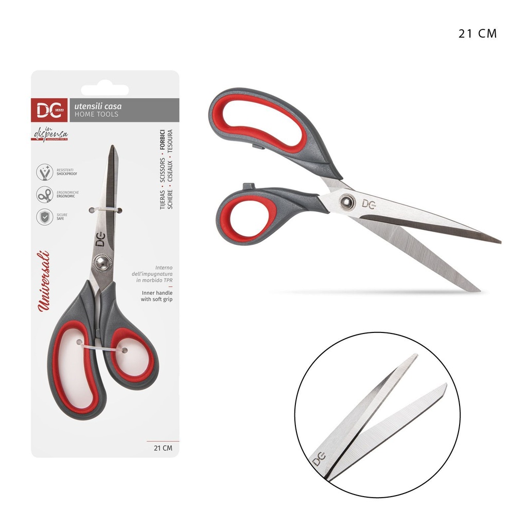 Tijeras multifuncionales 21 cm gris/rojo - Herramientas de cocina