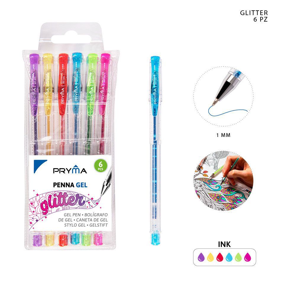 Bolígrafo de gel colores 1MM 6PZ - Herramientas de escritura