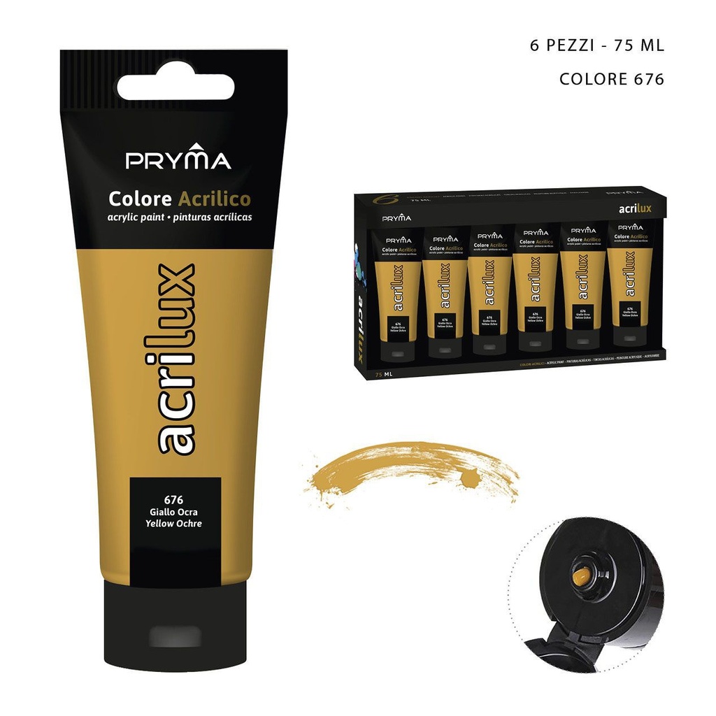 Pintura acrílica 75ML N.676 ocre amarillo - Material de arte