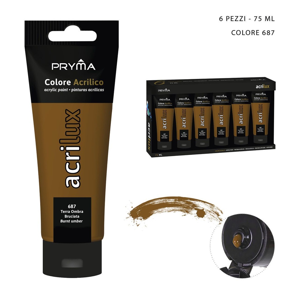 Pintura acrílica 75ML N.687 sombra tostada - Material de arte