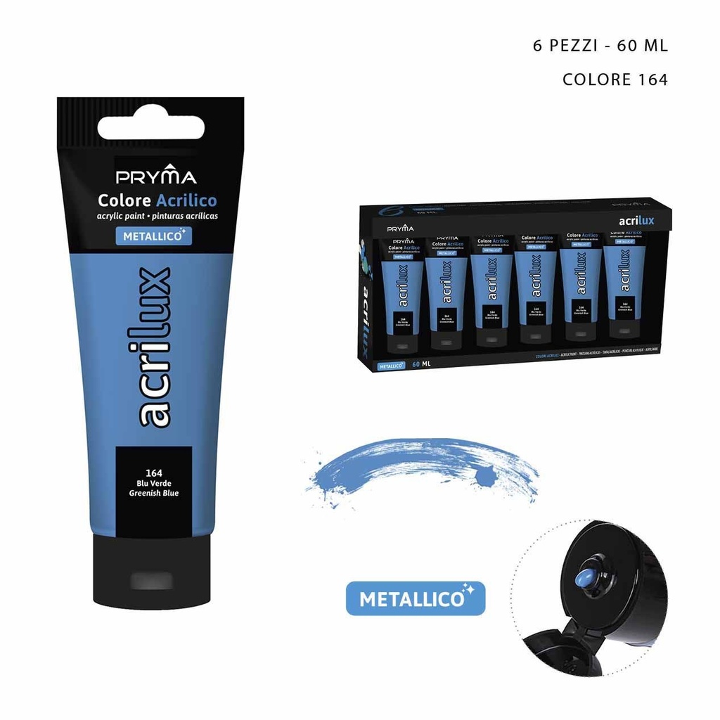 Pintura acrílica metálica 60ml N.164 azul verde - Pinturas para manualidades