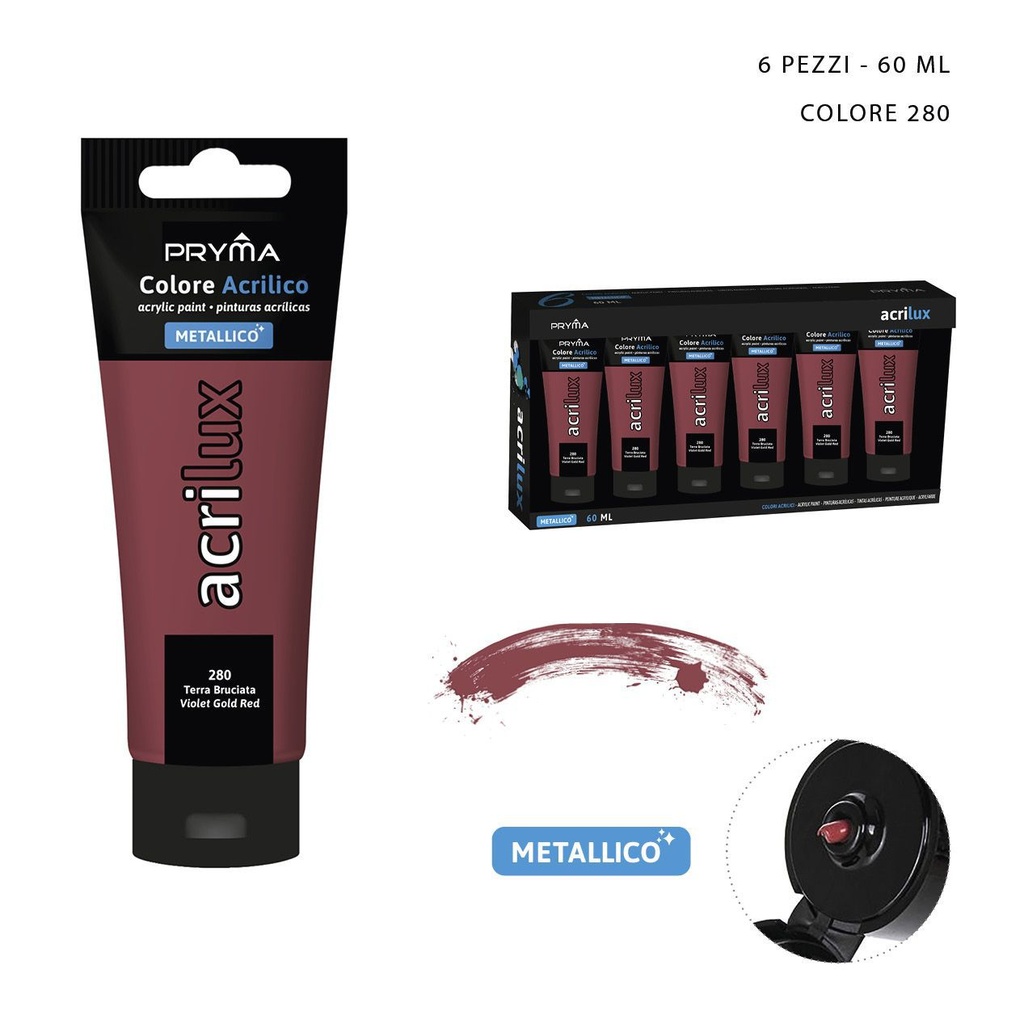 Pintura acrílica metálica 60ml N.280 tierra quemada - Pinturas para manualidades