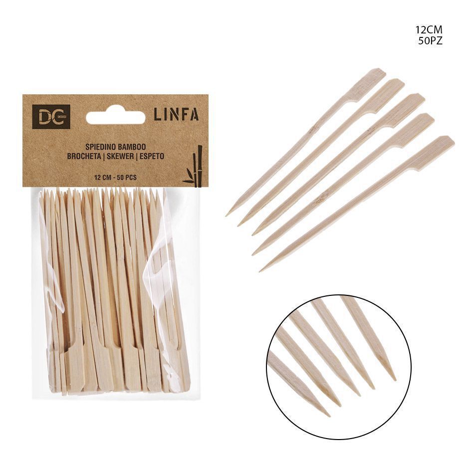 Brochetas de bambú (12 cm, 50 unidades) - Accesorios de cocina