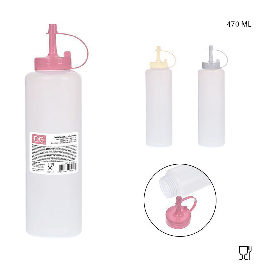Botella de plástico para salsa 22X5.8CM 470ML - Utensilios de cocina