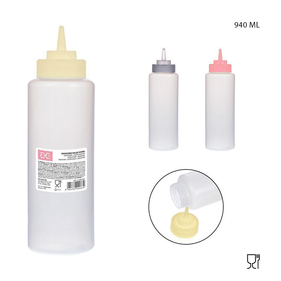 Botella de plástico para salsa 16.5x8 cm 940 ml - Utensilios de cocina
