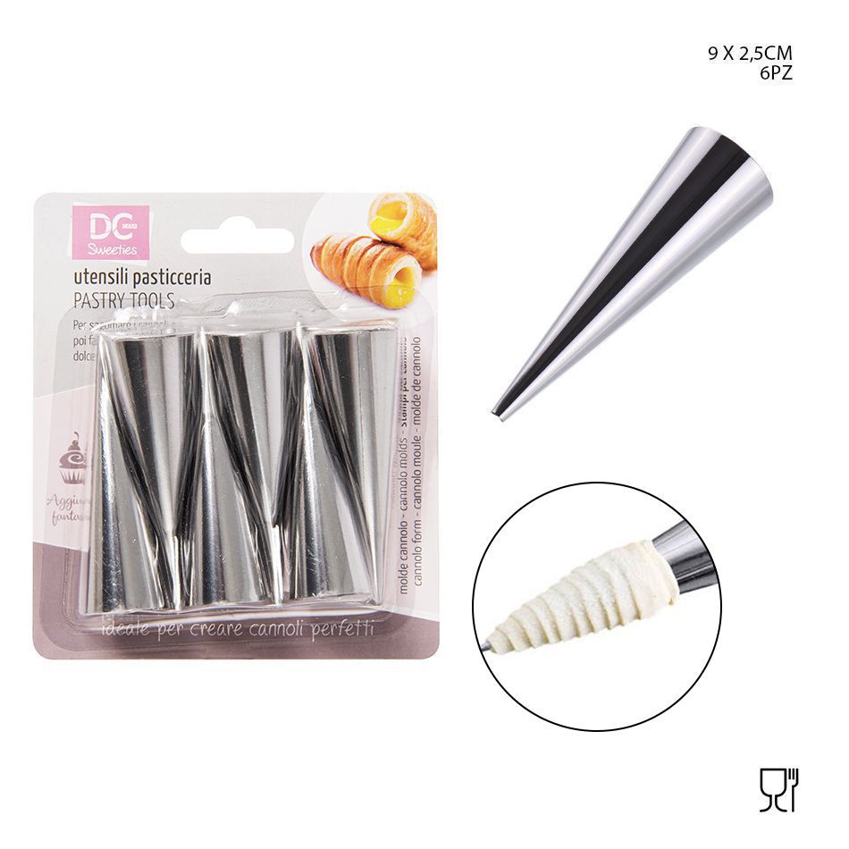 Moldes de acero inoxidable para rollos de 9x2.5cm 6 piezas - Utensilios de repostería