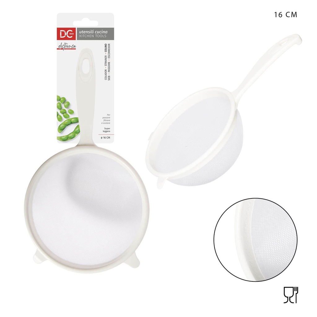 Colador redondo de plástico Ø16x31 cm - Utensilios de cocina y coladores