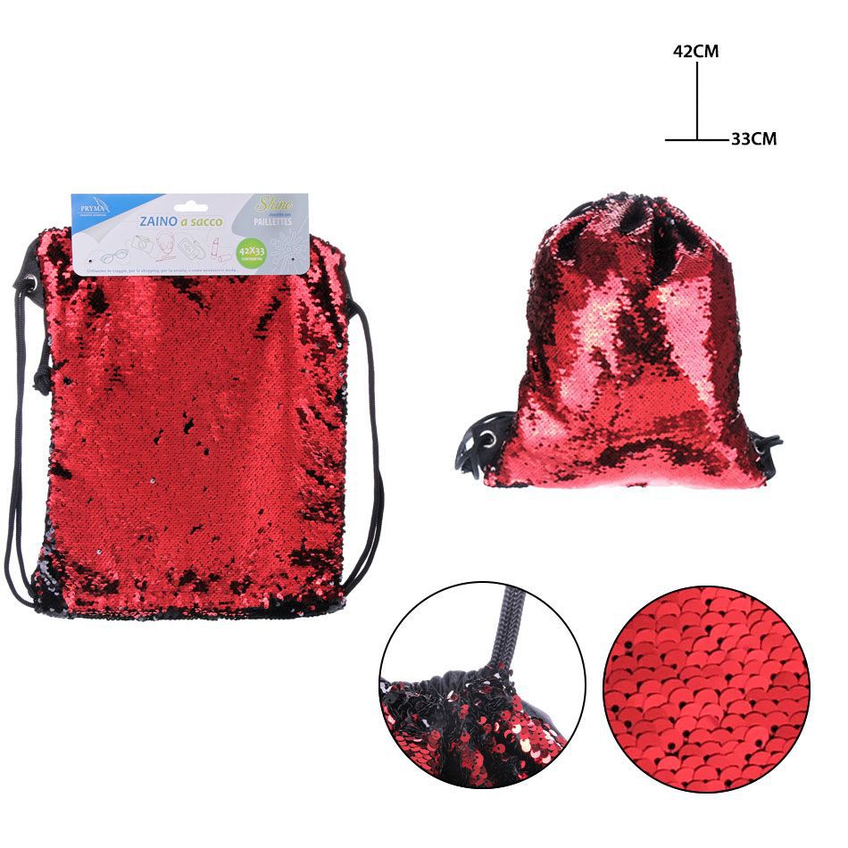 Bolsa con cordón de lentejuelas 42x33cm para almacenamiento y transporte