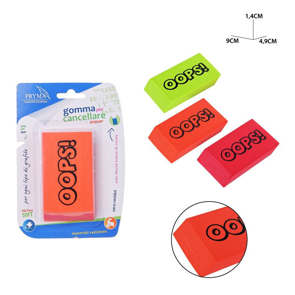 Goma de borrar 9x4.9x1.4cm - Material escolar y papelería
