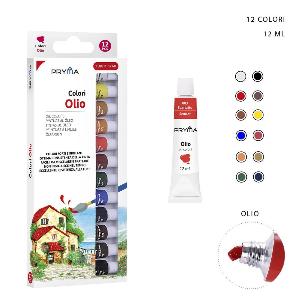 Pintura al óleo 12 ml 12 piezas - Material de arte