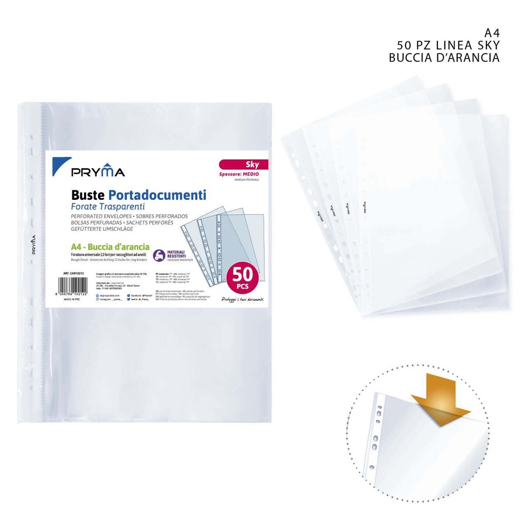 Fundas de archivo multitaladro A4 50pz - Suministros de oficina