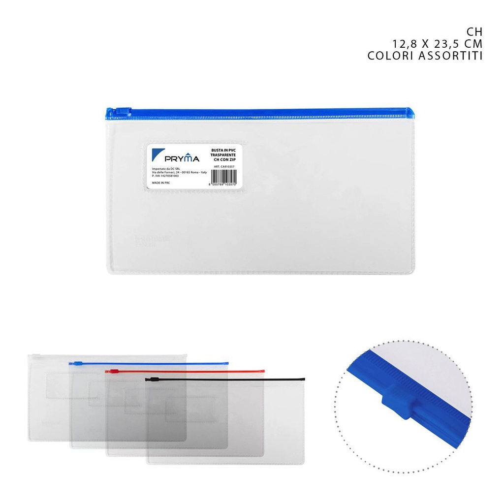 Porta documentos transparente CH 12.8x23.5cm - Material de papelería