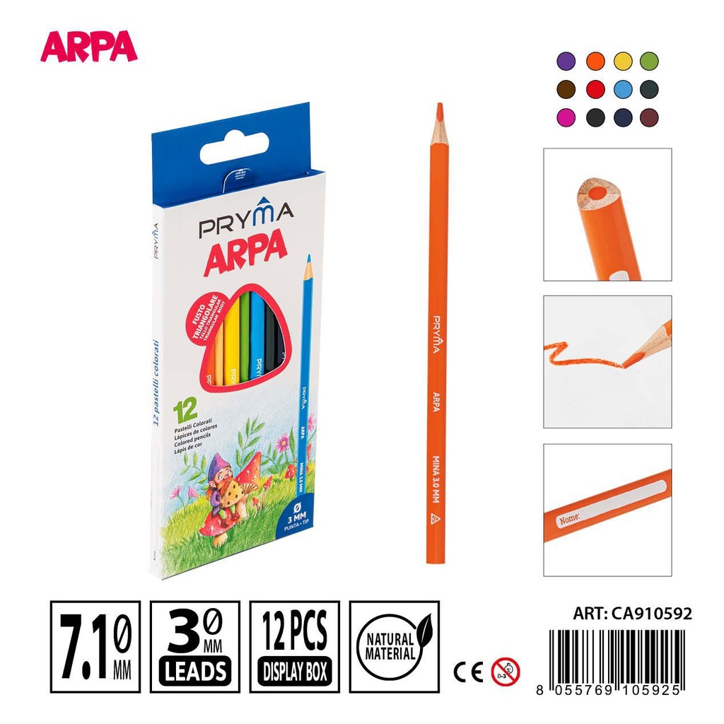 Lápices de colores triangulares 12 piezas - Herramientas de dibujo