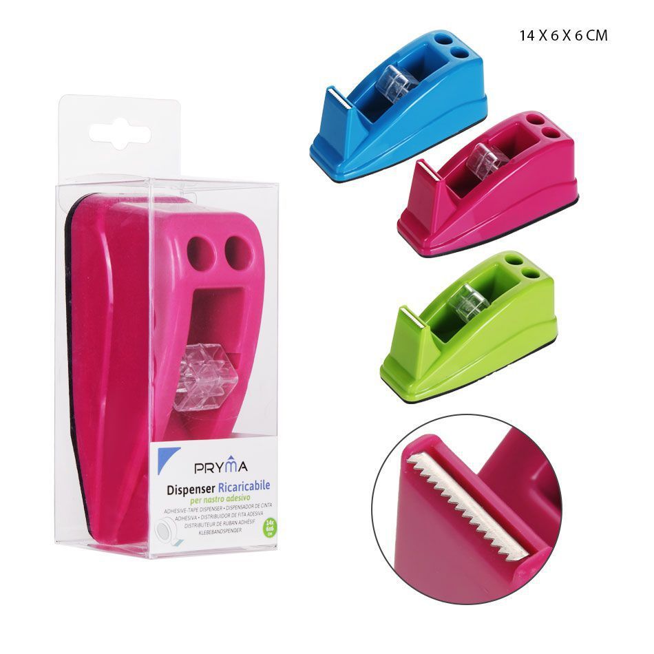 Dispensador de cinta adhesiva 14x6x6 cm - Materiales de oficina